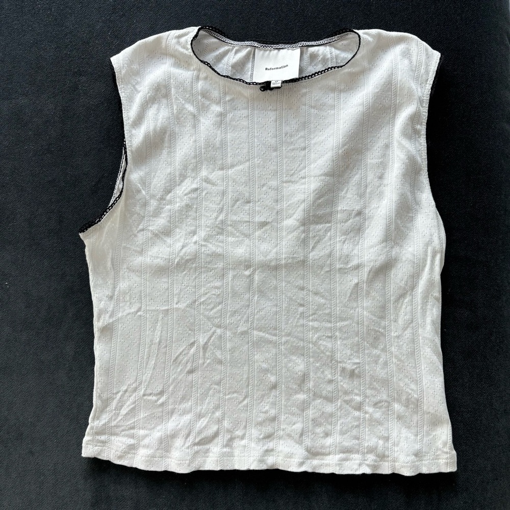 Reformation Ryland Pointelle Tank in White